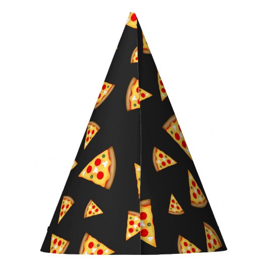 カッコいいとおもしろいのピザのスライスのパターン パーティーハット (裏面)