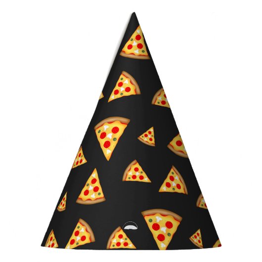カッコいいとおもしろいのピザのスライスのパターン パーティーハット (左)