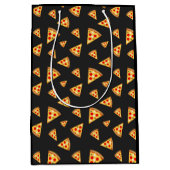 カッコいいとおもしろいのピザのスライスのパターン ミディアムペーパーバッグ (正面)