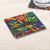 カッコいいとカラフル抽象芸術 スクエアペーパーコースター (アングル)