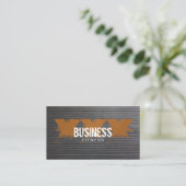 カッコいいによって傷付けられる金属のストライプなフィットネスの訓練 名刺 (スタンド正面)