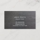 カッコいいによって傷付けられる金属のストライプなフィットネスの訓練 名刺 (裏面)