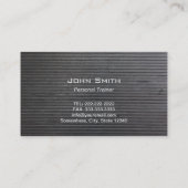 カッコいいによって傷付けられる金属のストライプなフィットネスの訓練 名刺 (裏面)