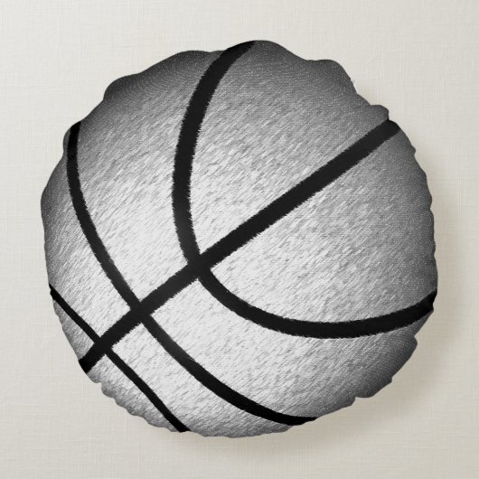 カッコいいによって磨かれる色の円形のバスケットボールの枕 ラウンドクッション (裏面)