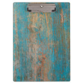 カッコいいによって風化させる青い皮のペンキ木質 クリップボード (正面)