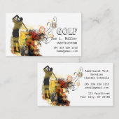 カッコいいのスポーツの都市グランジでモダンなゴルフ 名刺 (正面/裏面)