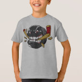 カッコいいのパーソナライズな怒っているホッケーのジャージーのワイシャツ Tシャツ (正面)