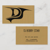カッコいいのボール紙DJのイニシャルの名刺 名刺 (正面/裏面)
