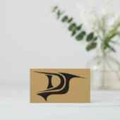 カッコいいのボール紙DJのイニシャルの名刺 名刺 (スタンド正面)