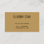 カッコいいのボール紙DJのイニシャルの名刺 名刺 (裏面)