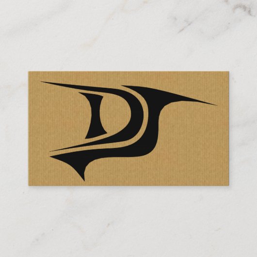 カッコいいのボール紙DJのイニシャルの名刺 名刺 (正面)