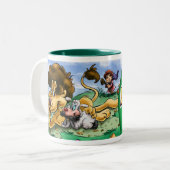 カッコいいのマグのライオンおよび子ヒツジ ツートーンマグカップ (正面左)