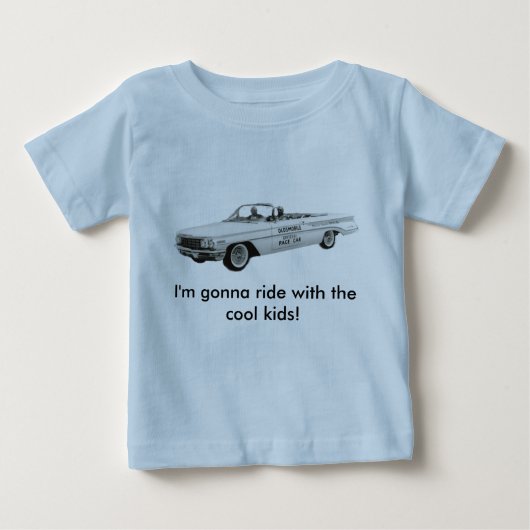 カッコいいの子供のTシャツとの乗車 ベビーTシャツ (正面)