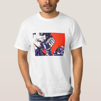カッコいいの怒っている70年代のレトロの電話人のTシャツ Tシャツ