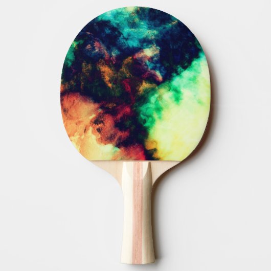 カッコいいの色彩の鮮やかな暗闇の抽象芸術の煙パターン 卓球ラケット (裏面)