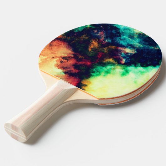 カッコいいの色彩の鮮やかな暗闇の抽象芸術の煙パターン 卓球ラケット (正面アングル)
