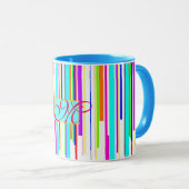 カッコいいの"多彩なストライブ柄"パターンモノグラム マグカップ (正面右)