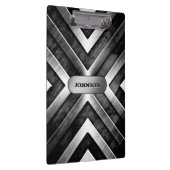 カッコいいは暗い金属の鋼鉄一見の名前をカスタムするにブラシをかけました クリップボード (右)