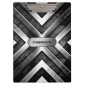 カッコいいは暗い金属の鋼鉄一見の名前をカスタムするにブラシをかけました クリップボード (正面)