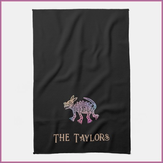 カッコいいアステカデザイン キッチンタオル