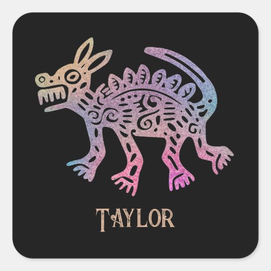 カッコいいアステカデザイン スクエアシール (正面)