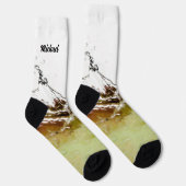 カッコいいアップルフルーツの水滴スプラッシュあなたの名前 ソックス (右)