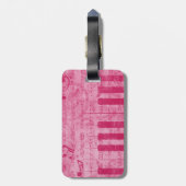 カッコいいアンティークグランジ効果のピアノ音符 ラゲッジタグ (裏面縦)