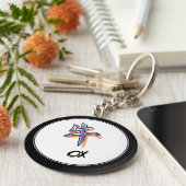 カッコいいエレガントシンプル中国の〔占星術の〕十二宮図符号Ox キーホルダー (側面)