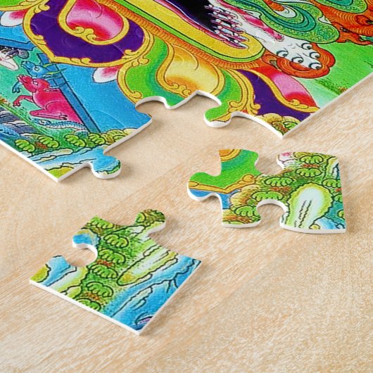 カッコいいオリエンタルマンダラ山鮮やか高の神芸術 ジグソーパズル (側面)