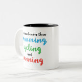 カッコいいオリジナルトライアスロンデザイン ツートーンマグカップ (正面左)