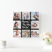 カッコいいカスタム最高のMom Ever写真モダン Collage スクエア壁時計 (ホーム)