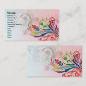 カッコいいカラフルの夏の色は花を渦巻く 名刺 (正面/裏面)
