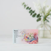 カッコいいカラフルの夏の色は花を渦巻く 名刺 (スタンド正面)