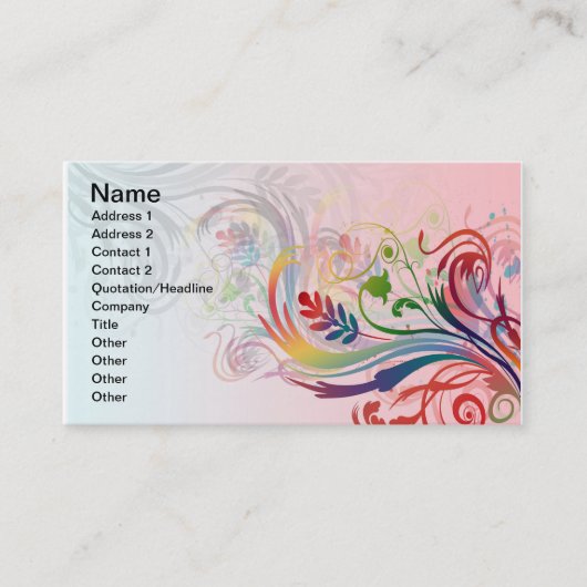 カッコいいカラフルの夏の色は花を渦巻く 名刺 (正面)