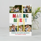 カッコいいカラフルはっきりしたMultiphotoメリー Making 箔シーズンカード (立ち正面)