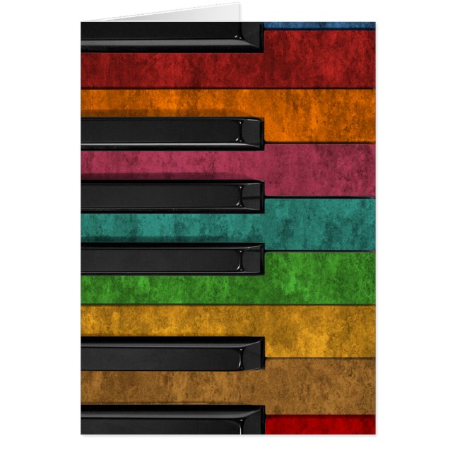 カッコいいカラフルアンティークグランジ効果ピアノ (正面)