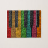 カッコいいカラフルアンティークグランジ効果ピアノ ジグソーパズル (横)