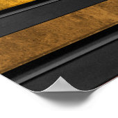 カッコいいカラフルアンティークグランジ効果ピアノ ポスター (角)