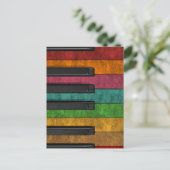 カッコいいカラフルアンティークグランジ効果ピアノ ポストカード (スタンド正面)