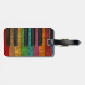 カッコいいカラフルアンティークグランジ効果ピアノ ラゲッジタグ (裏面横)