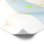 カッコいいカラフルウォーター色（ばちゃばちゃ）跳ねる音符 ポスター (角)