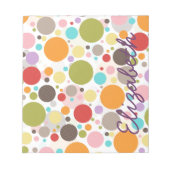 カッコいいカラフルガーリートレンディー泡水玉模様 ノートパッド (正面)