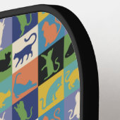 カッコいいカラフルキルト ピックルボールラケット (左詳細)