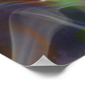 カッコいいカラフルグローの煙エフェクト白い音符 ポスター (角)