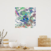 カッコいいカラフルノート煙エフェクト画像 ポスター (キッチン)