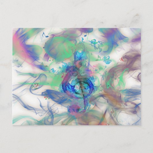 カッコいいカラフルノート煙エフェクト画像 ポストカード (正面)