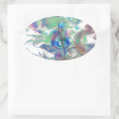 カッコいいカラフルノート煙エフェクト画像 楕円形シール (バッグ)