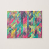 カッコいいカラフル幾何三角形パターン ジグソーパズル (横)