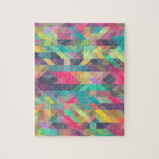 カッコいいカラフル幾何三角形パターン ジグソーパズル (縦)