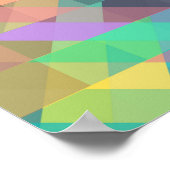 カッコいいカラフル幾何三角形パターン ポスター (角)